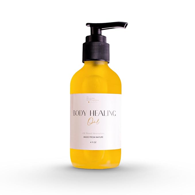 Healing Happy Method - Glow Up All Natural Organic Body Oil – Deeply Nourishing Skin Care with Pure Plant-Based Ingredients for Radiant, Healthy Skin – 4 oz