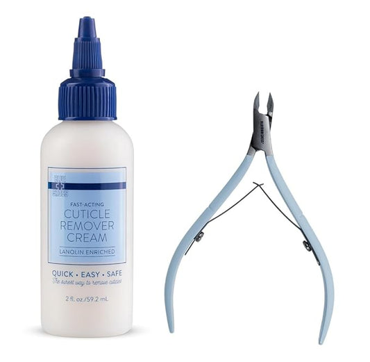Blue Cross Professional Nail Care, Hydrating, Moisturizing, Strengthening Cuticle Remover + Softener Cream with 6mm Jaw Cuticle Nippers, 2 Pack