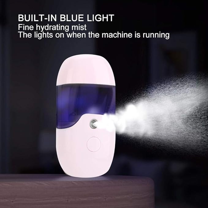 50ml Facial Mister,Mini Portable Handheld Face Steamer USB Facial Spray Face Make-up Beauty Sprayer Machine Cleaning Pores for Facial Hydrating for Skin Care Office and