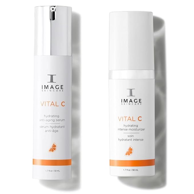 IMAGE Skincare VITAL C Duo - Hydrating Serum + Intense Moisturizer with Hyaluronic Acid & Shea Butter for Anti-Aging, Toning, & Deep Hydration (1.7 oz + 1.7 oz)