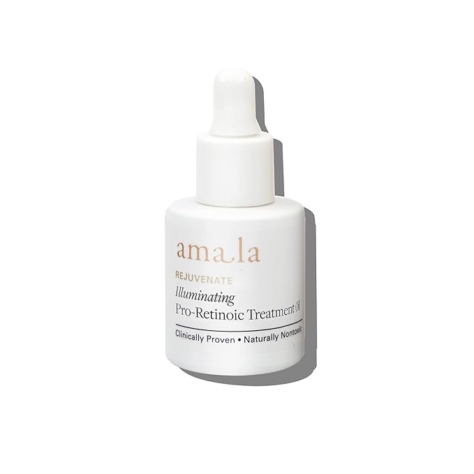 Amala Illuminating Pro-Retinoic Treatment Oil - All Natural Retinol Serum Alternative - Hydrating, Anti Aging Serum Oil - Picāo Preto Extract, 23K Gold, Cacay Seed (30ml)