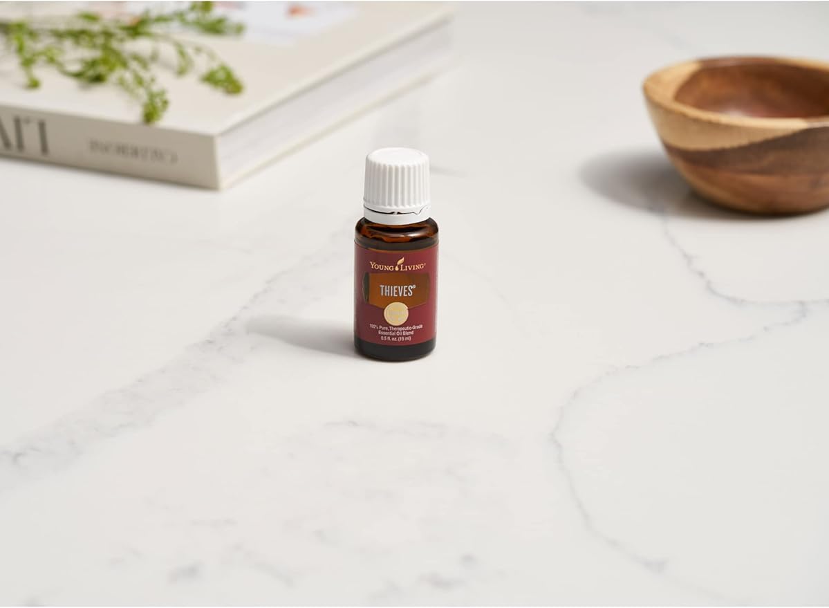 Young Living Thieves Essential Oil Blend 15 ml | Supports Immune System & Cleansing | Clove, Lemon, Cinnamon Bark, Eucalyptus Radiata, Rosemary | 100% Pure Therapeutic Grade Perfect for a Hair Oil