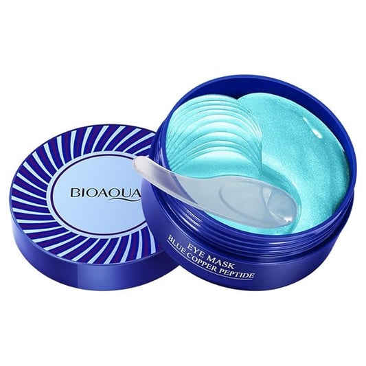 BIOAQUA 30 Pairs Eye Mask Moisturizing Hydrating Anti-Wrinkle Anti-Aging Remove Dark Circles Smooth Nourishing Refreshing 80g / 60pcs (BLUE COPPER PEPTIDE)