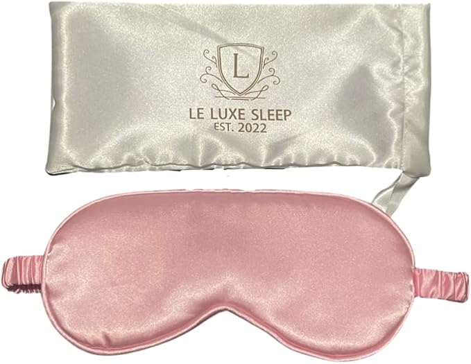 Le Luxe Silk Sleep Mask (Luxury Silk Sleep Mask, Made with 100% Real Natural Pure Silk Eye - Eye Cover - Eye Mask - Anti Aging - Skin Care - Ultra Soft - Light & Comfy (Pink)