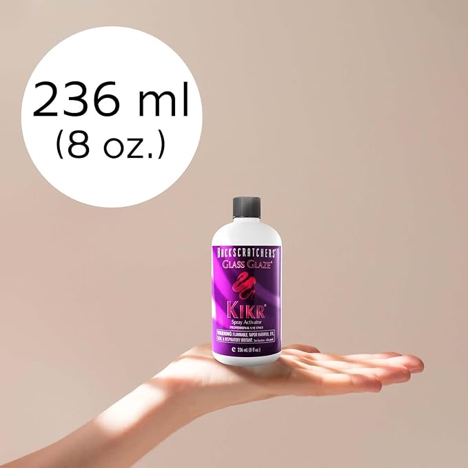 Backscratchers Extreme Glass Glaze Kikr Spray Activator - Quick Dry Nail Resin Mist - 8 Fluid Ounce