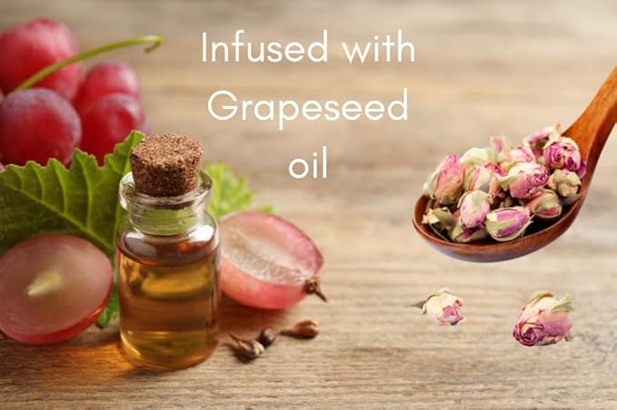 Organic Rose Oil | 100% Pure Infused Rose Oil for Face, Skin & Hair | Rose Oil Infused With Grapeseed Oil | Filtered & Natural Anti-Aging Moisturizer
