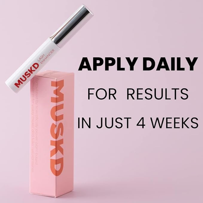 Eyelash Growth Serum - Lash Enhancer for Longer, Thicker, Fuller Lashes & Brows - Natural, Vegan & Cruelty-Free Eyelash Serum for Lash & Brow Growth, Gentle Formula (3 ML)