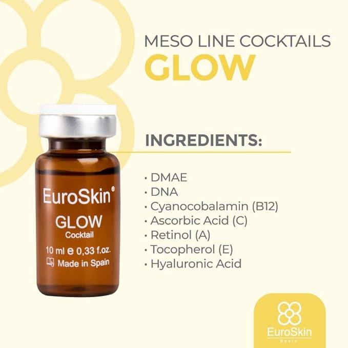 Glow. Get a glowing healthy and fresh appearance of face, hands, neck and upper chest area. Aestheticians' favorite liquid ampules. Ampollas liquidas favorita por las esteticistas.