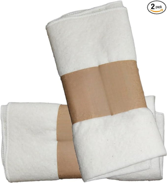 2 Pcs Organic Cotton Flannel for Castor Oil Pack Wrap, Reusable Castor Oil Compress for Liver Detox, Castor Oil Pads for Abdomen, Joints & Other Areas