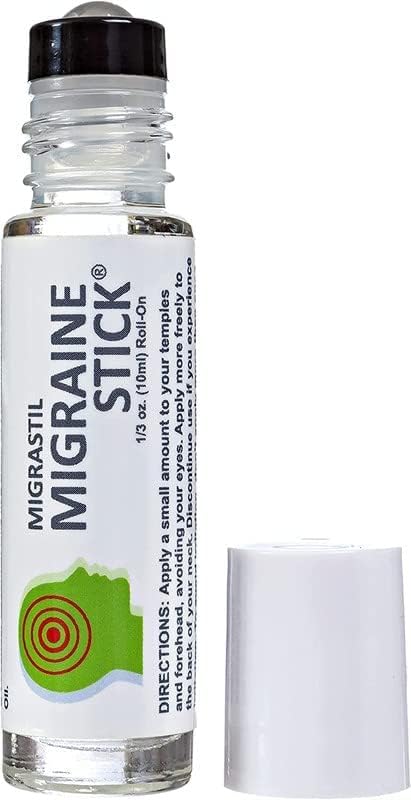 Basic Vigor Migrastil Migraine Stick 3-Pack Natural Migraine Roll-on. Made in The USA with Peppermint, Spearmint and Lavender Essential Oils. (Regular Strength)