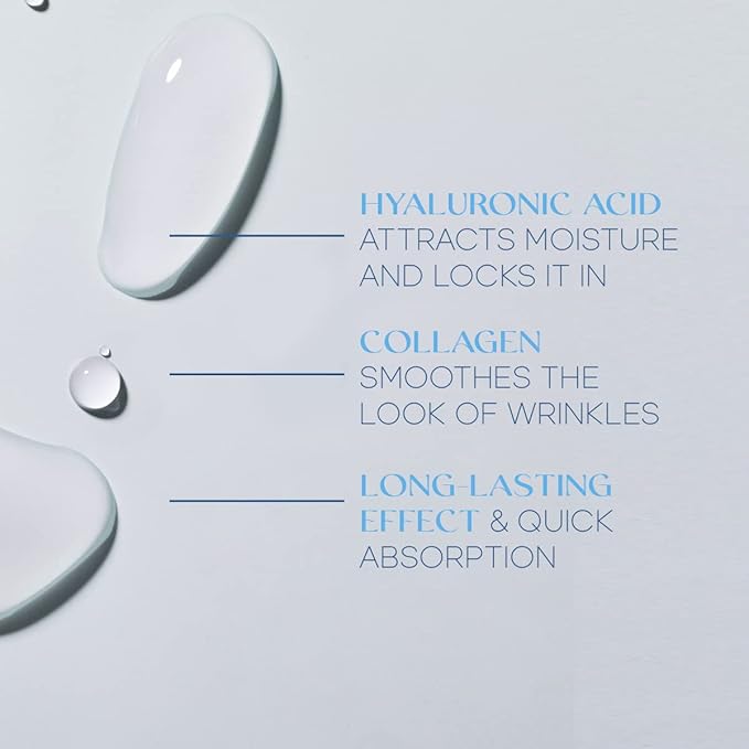 Hyaluronic Acid & Collagen Day & Night Face Moisturizer - Dermatologist Tested, Hydrating, Anti-Aging, Clean Beauty, Cruelty-Free, Korean Skincare for All Skin Types - 1.69 Fl oz (2-Pack)