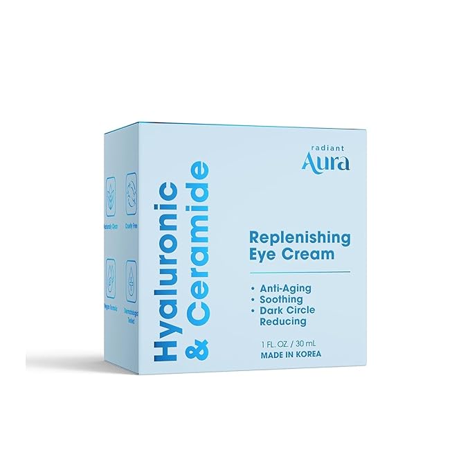 Eye Cream - Anti-Aging Cream with Hyaluronic Acid & Ceramides - Hydrating Formula for Dark Circles, Puffiness & Fine Lines - Korean Skincare - 1.67 oz - Pack of 2