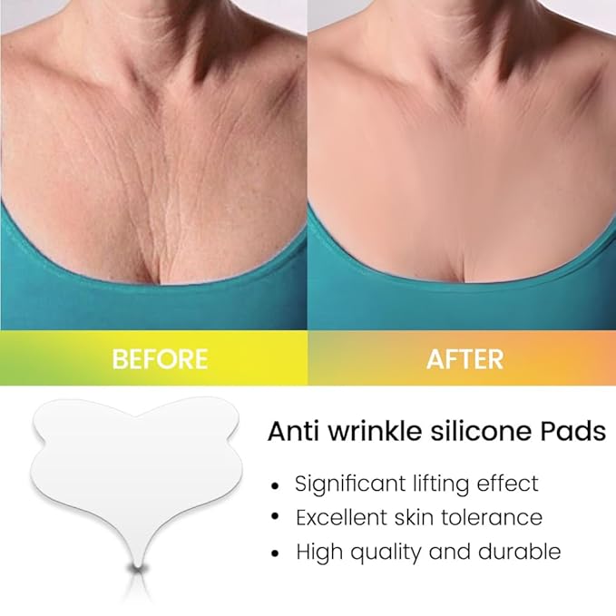 evpct 2Pcs Silicone Chest Smoothing Wrinkle Pads Reusable, Silicone Anti Chest Wrinkle Patches Reusable for Chest Wrinkles Overnight, Décolleté Chest Wrinkle Pillow Pads for Smoother, Size M-Butterfly