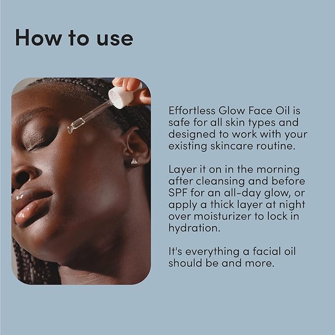 hers Effortless Glow Face Oil - Anti Aging Facial Oil for Glowing Skin - Softens, Hydrates, Smoothes Wrinkles - Contains Jojoba Oil, Tea Tree Oil, Rosehip - 2 Pack