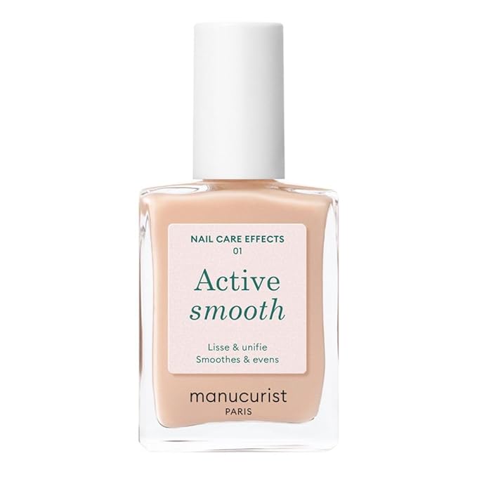 Manucurist Active Smooth 01 Nail Concealer Polish & Care - 2 in 1 Nude Nail Polish : Nail Strengthener and Growth - No Lamp - Nail Concealer - Ridge Filler for Nails - Beige Finish