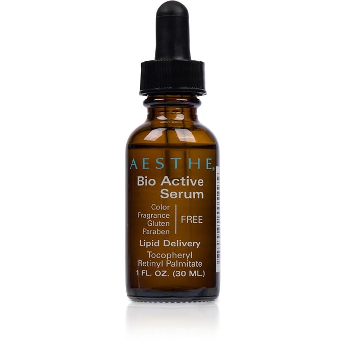 Aesthe Bio Serum for Face and Neck - Skincare Treatment for Wrinkles, Lines, Spots - Youthful Radiance - Uplifting Vitamin A, Primrose Oil, Retinyl Palmitate - Suitable for All Skin Types - 1.0 fl oz