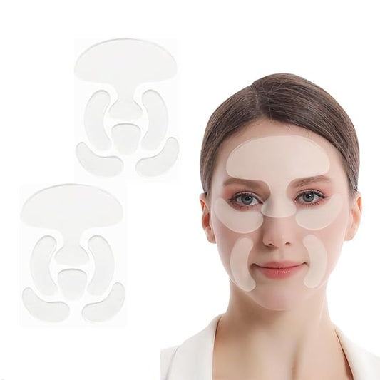 Facial and Forehead Wrinkle Patches, Reusable Hydrogel Face Lift Tape Invisible Anti Wrinkle Patches to Reduce Fine, Frown and Smile Lines, Overnight Filler for Deep Wrinkles Instantly(face-12pcs)