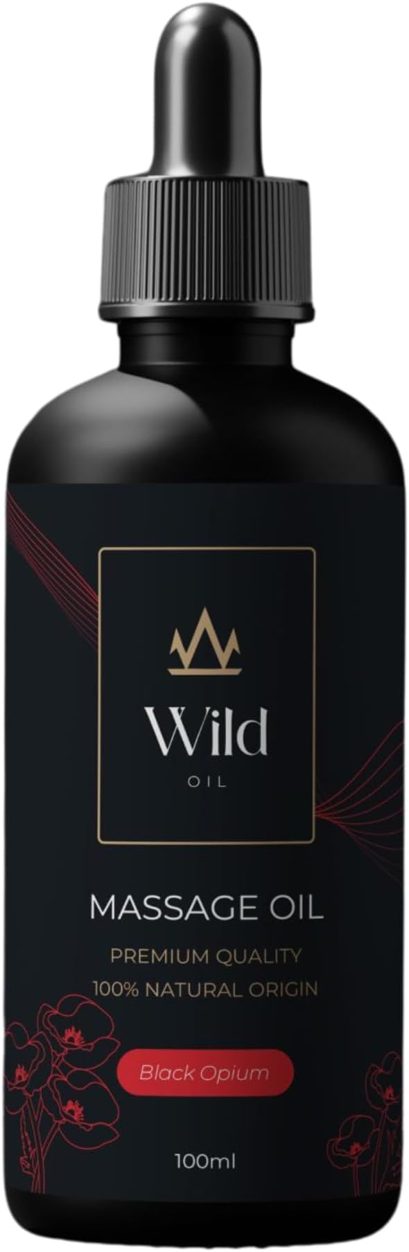 Black Opium Luxurious Lavender Massage Oil Mineral, Grape Seed, Jojoba & Lavender Skin Moisturization Hair Nourishment Hydration, Elasticity, Vegan & Natural (100ml)