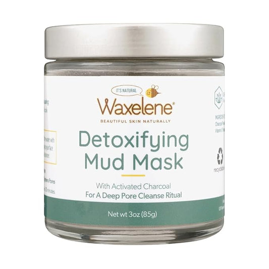 Waxelene Detoxifying Mud Mask Dry Blend - Deep Pore Cleanse Ritual Eczema Acne Oily Sensitive Skin Activated Charcoal Bentonite Dead Sea Clay