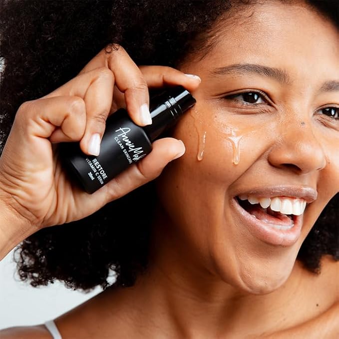 AnnieMak Restore Vitamin C Serum for Face with Hyaluronic Acid, Vitamin E & Patented Ingredients for Skin Tightening & Brightening, Facial Skincare for Fine Line & Wrinkle, Promotes Collagen (1 fl oz)