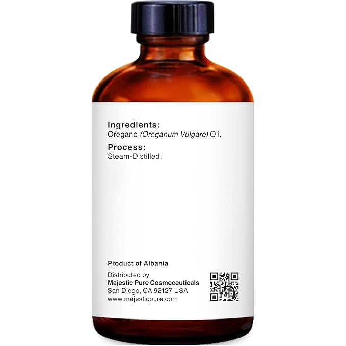 MAJESTIC PURE Oregano Essential Oil | 100% Pure and Natural Oregano Oil | Premium Grade Essential Oils for Hair Care, Home Diffusers, Skin, Aromatherapy, Massage and Humidifiers | 1 Fl Oz
