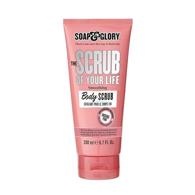 Soap & Glory Original Pink The Scrub Of Your Life Exfoliating Body Scrub - Smoothing & Buffing Vegan Scrub - Rose & Bergamot Body Polish with Shea Butter & Vitamin E (200ml)
