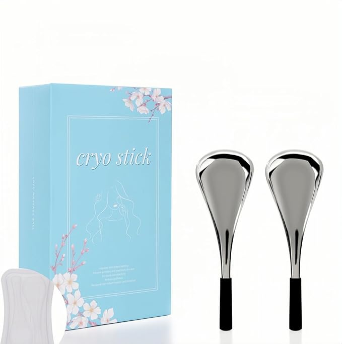Ice Globes Facial Skin Care Tools for Women Face Eyes, Stainless Steel Face Beauty Cryo Sticks for Girls Ladies