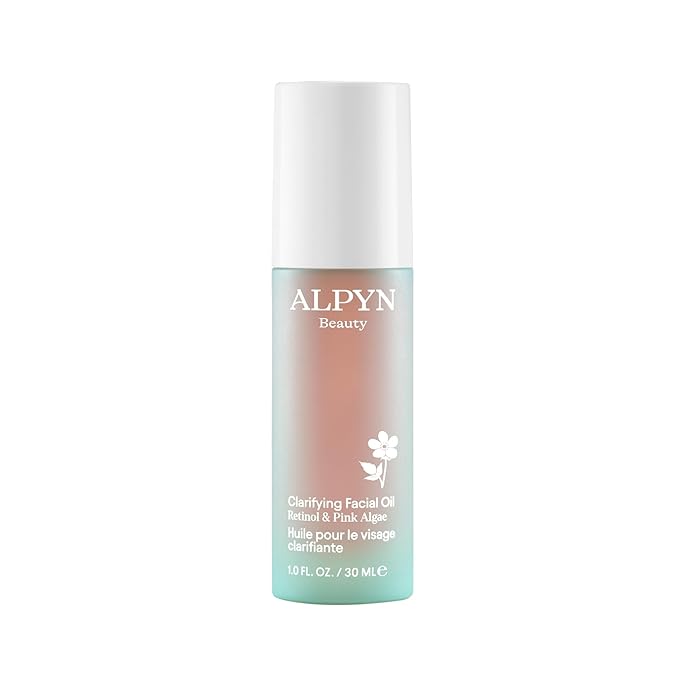 Alpyn Clarifying Facial Oil with Retinol & Pink Algae | Clear Congestion, Smooth Fine Lines, Improve Texture & Glow | 1 Fl Oz / 30 ml