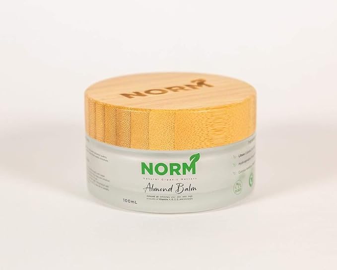 Almond Hand & Body Balm With 100% Natural Ingredients, Eco-Friendly Recyclable Glass Container With Bamboo Lid, Cruelty-Free - 100ml