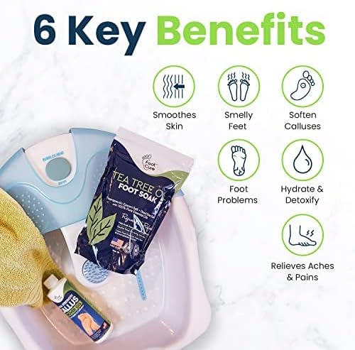 Tea Tree Oil Foot Balm - Foot Moisturizer for Dry Cracked Feet - Instantly Hydrates & Soothes Irritated Skin & Athletes Foot - Best Foot Care for Women and Men & Tea Tree Foot Soak, Callus Remover Gel