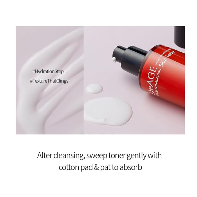 CHARMZONE DeAge Red Addition (New Version) Korean Skincare Set – Anti-Aging Toner & Emulsion Duo (100ml / 3.38 fl.oz Each) with Red Wine, Pomegranate & Tomato for Hydration, Firming & Radiance