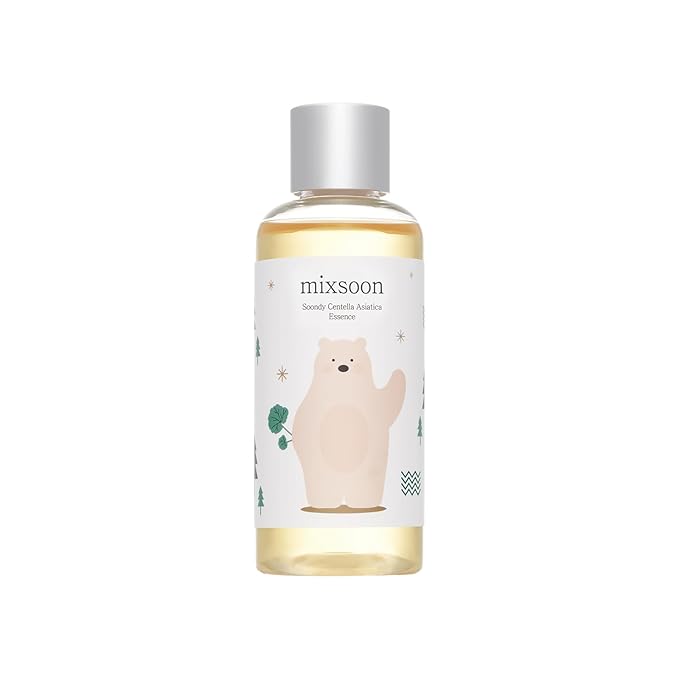 mixsoon Soondy Centella Asiatica Essence Instant Hydrating & Soothing Essence for Irritated, Sensitive Skin for Korean Skincare for Glass Skin-Jeju Island CICA Extracts (3.38 fl.oz / 100ml)
