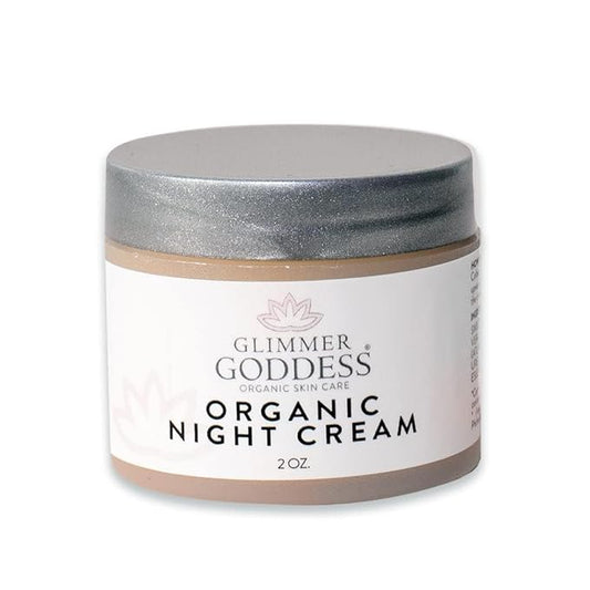 Simply Radiant Beauty Glimmer Goddess Organic Lavender Night Cream Face Moisturizer, Vegan, Great for all Skin Types, 24 hour Hydration, Less Stretch Marks, Natural, 2 oz