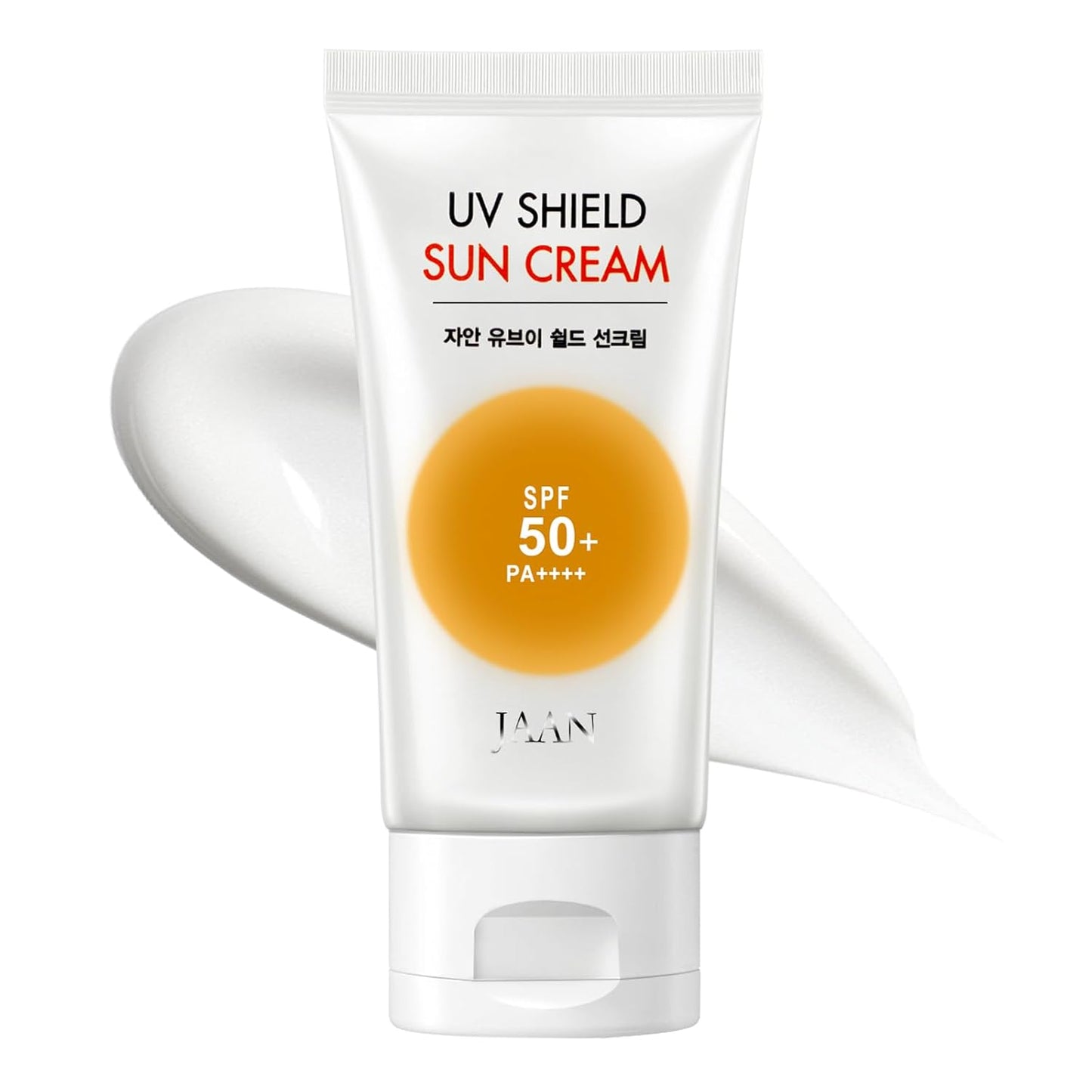 JAAN Korean Moisturizing Sunscreen SPF 50+ Pa++++, Broad Spectrum Care Sun Lotion for Face, Facial UV Protection, Non-Greasy & No White Cast, Safe for All Skin Types, Milk White, 1.69fl.Oz./50ml