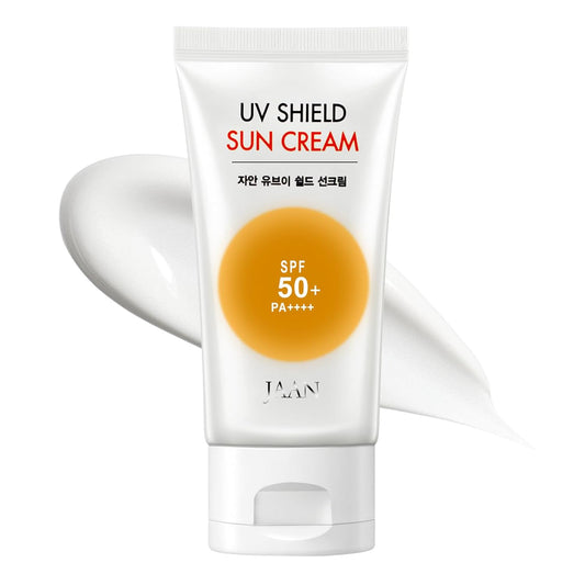 JAAN Korean Moisturizing Sunscreen SPF 50+ Pa++++, Broad Spectrum Care Sun Lotion for Face, Facial UV Protection, Non-Greasy & No White Cast, Safe for All Skin Types, Milk White, 1.69fl.Oz./50ml