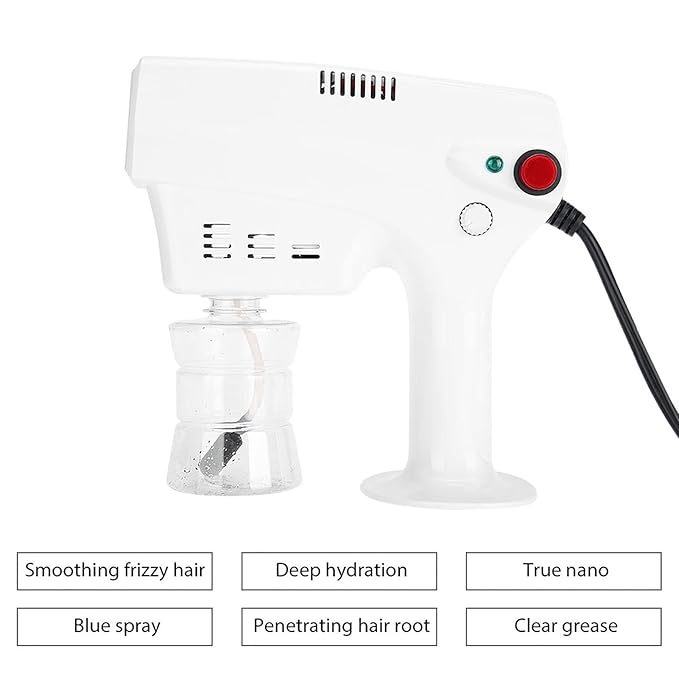 Nano Sprayer, Multifunctional Nano Steam Gun, Steamer Gun for Hair, Hair Coloring Dyeing Steamer Humidifer Hair Care Tool Us Plug
