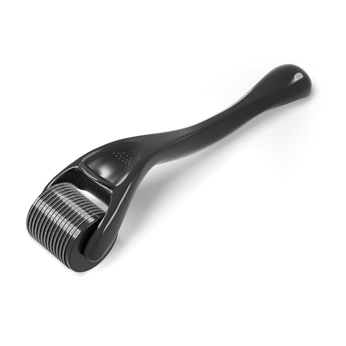 Beard Roller Microneedle Roller 540 Stainless Steel Micro Needling Roller Microneedling Roller for Hair Body Home Use (Black)