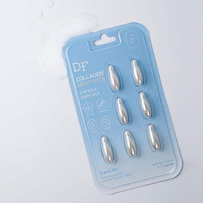 Multi-Vita Capsule Ampoule – Anti-Wrinkle Firming Serum with Hyaluronic Acid, Collagen & Ceramide, Vegan Vegetable Oil Base, Deep Hydration, Korean Skin Care, 7 Capsules per Pack,5 Packs