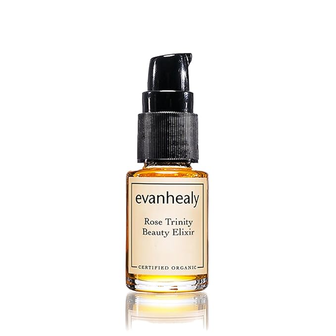 evanhealy Rose Trinity Beauty Elixir | Organic Natural Humectant Rejuvenating & Smoothing Facial Oil | Minimize Fine Lines & Wrinkles