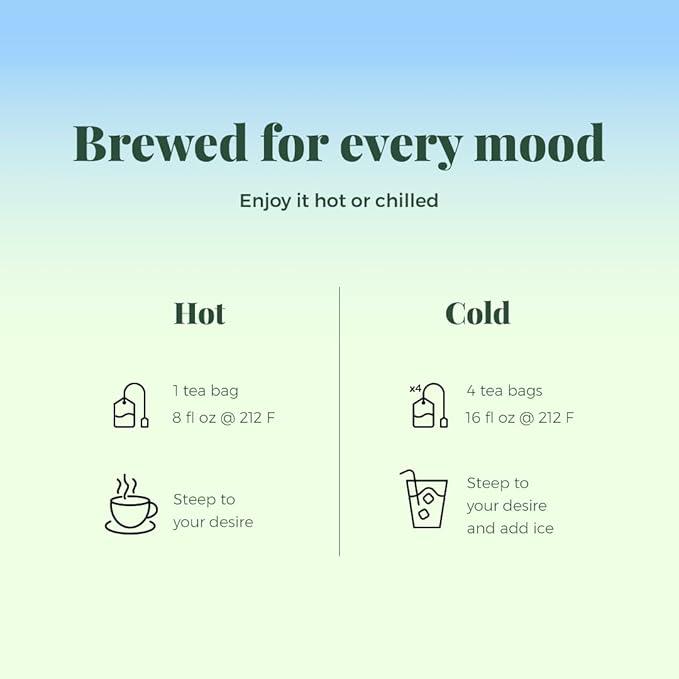 Life by Sublime - Vivacious USDA Organic Green Tea, 20 Tea Bags, Caffeinated, Antioxidant-Rich, Supports Skin Health and Immune System, Less Bitter, Premium Brazilian Harvest