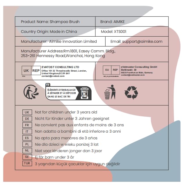 AIMIKE Scalp Massager Shampoo Brush, 100% Soft Silicone Scalp Scrubber, Scalp Exfoliator Brush for Dandruff Removal, Scalp Massager for Hair Growth, Wet Dry Hair Massager Shampoo Brush, Khaki