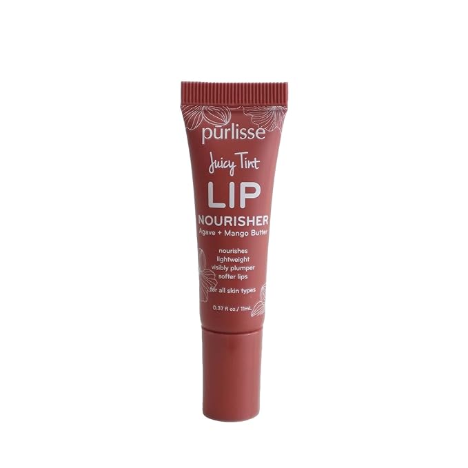 pürlisse Juicy Tint Moisturizing Tinted Lip Balm for Women - Hydrating Lip Treatment for Dry Cracked Lips - Enriched with Shea Butter & Jojoba Oil for Plumper Soft Lips - Nude Shine (.38 oz)