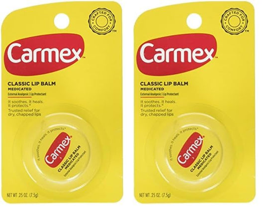Carmex Classic Lip Balm Medicated, 0.25 oz (Pack of 2)