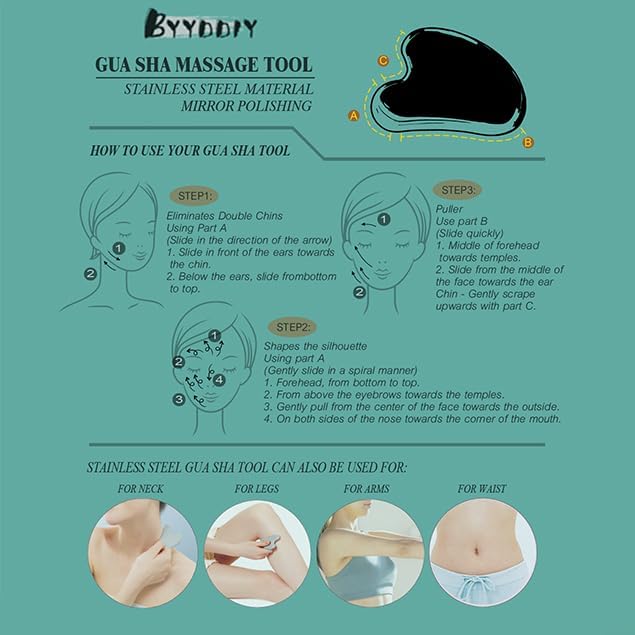 BYYDDIY Spherical Surface Stainless Steel Gua Sha Facial Tools, Metal Gua Sha for Face,Tighten Skin Massage, Guasha Beauty Tool for Body Eyes (W-s)