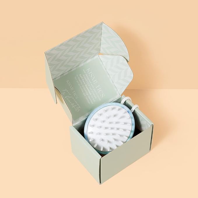 Shampoo Massager Brush, Scalp Massager and Exfoliator Features Soft Bristles to Aid in Dandruff Relief, Increase Circulation, Stimulate Hair Growth for Healthy Looking Hair (Blue Marble)