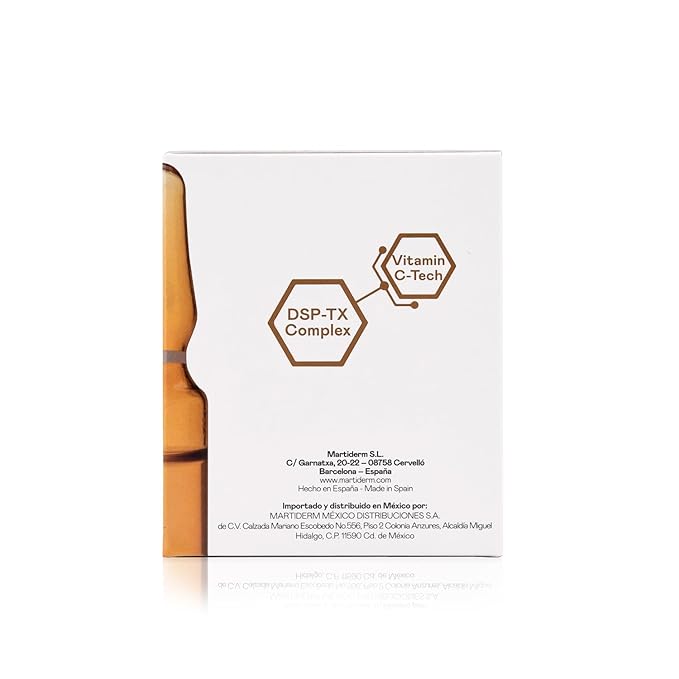 MartiDerm DSP Bright for Women and Men with Vitamin C-Tech and DSP-TX Complex, for a bright skin and even skin tone, 30 Ampoules