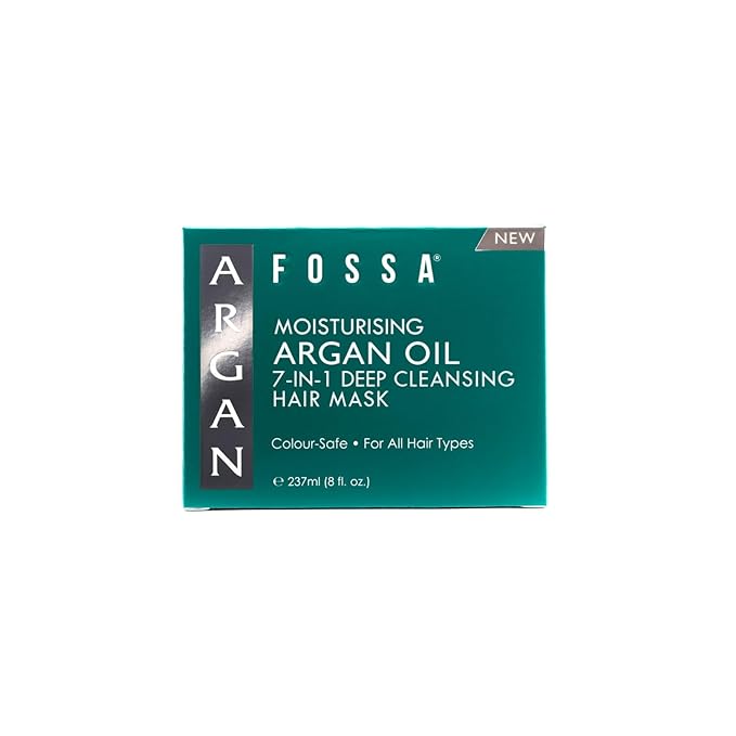 Fossa BEAUTY Moisturizing Argan Oil 7-in-1 Hair Mask | Hair Growth Serum, Shampoo, Conditioner, Detangler, Shine Enhancer & Frizz Reducer | All Hair Types, Colour Safe | 237ml, 8 fl. oz.