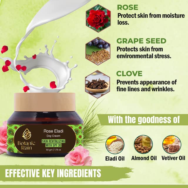 Organic Face Moisturizer With SPF With Rose Eladi And Night Cream With Jasmine Neroli Natural Ayurveda Products Suitable For All Skin Types, For Women And Men