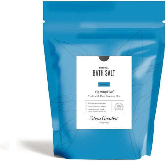 Edens Garden Fighting Bath Salt Soak – Immunity Blend with Pure Essential Oils, Epsom & Dead Sea Salt with Magnesium – Natural Relief, Wellness & Relaxation Bath Salts for Women & Men, 10 oz (283 g)