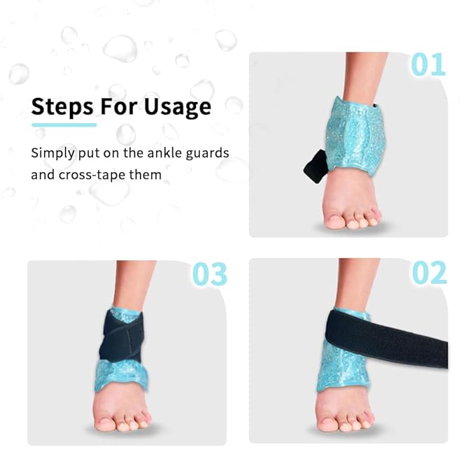 Boundle of Cold Face Eye Masks Ice Face Mask Hot Cold Compress for Dark Circles and Ankle/Sport Foot Ice Therapy Wrap,Hot Cold Ice Gel Pack with Adjustable Brace for Sprained Ankles